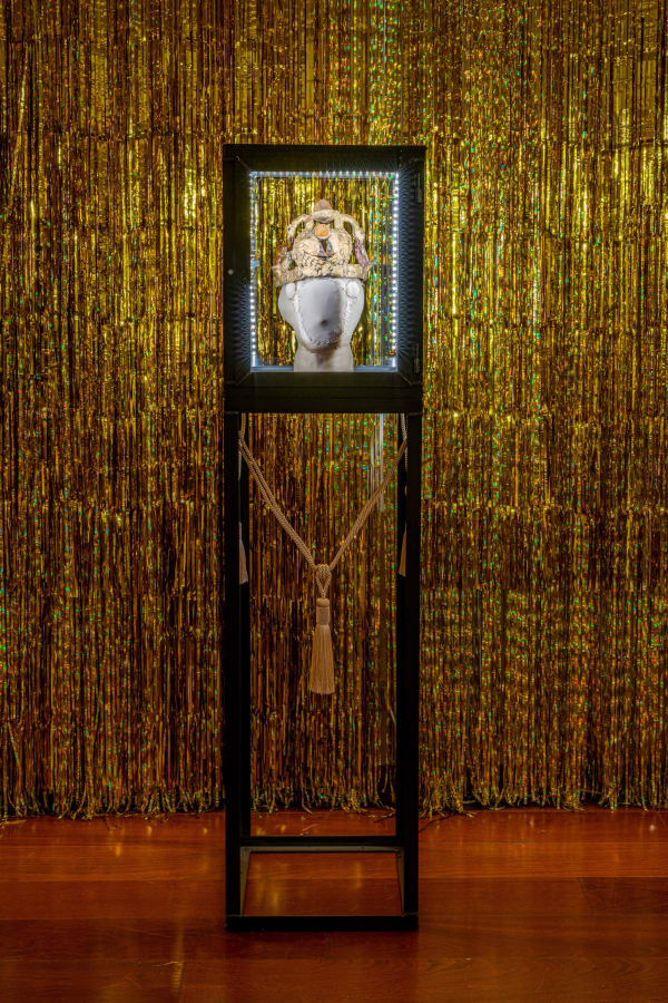 Evgeny Antufiev Untitled, 2021 textile, bronze and amber cm 30 x 25 approx Courtesy the artist & z2o Sara Zanin Photocredits Ela Bialkowska, OKNOstudio