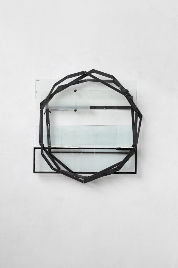 Cerchio (243), 2018 iron, rubber, marble, glass 85,5 x 83 x 9 cm