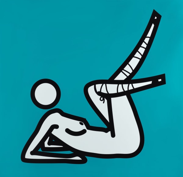 Julian Opie - Denim Waistcoat: Boston Statuette, 2020