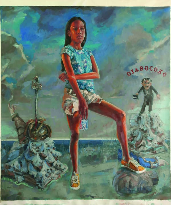 Thiago Fonseca Ana e cabeça de Anhanguera, para Luiz Gama e Angelo Agostini (2020) óleo sobre tela 155 x 136 cm