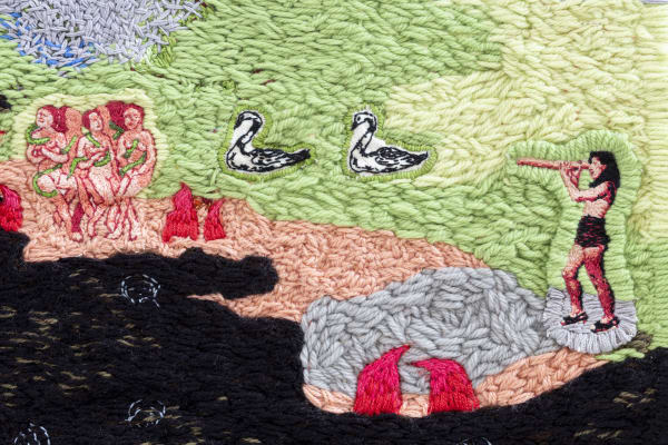 Angela Od (Detalhe) Ela Não Tinha Intenção de Agradar 1 2022 linha e lã sobre linhão 91 x 80 cm