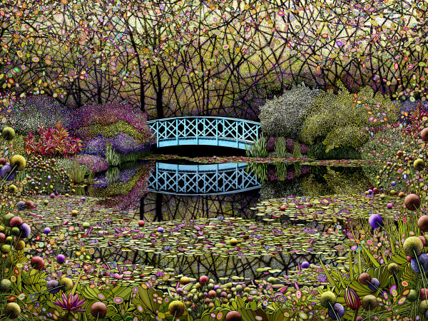 Marcelo Tinoco Jardim Impressionista, 2023 Pigmento mineral sobre papel de algodão 150 x 200 cm