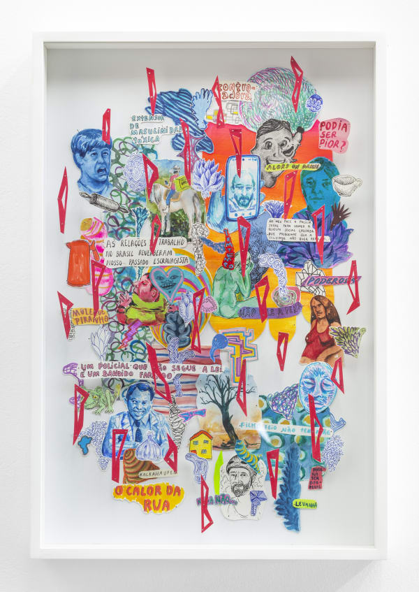 Pedro Varela Sem título , 2022 técnica mista montada com alfinetes sobre painel 60 x 40 cm