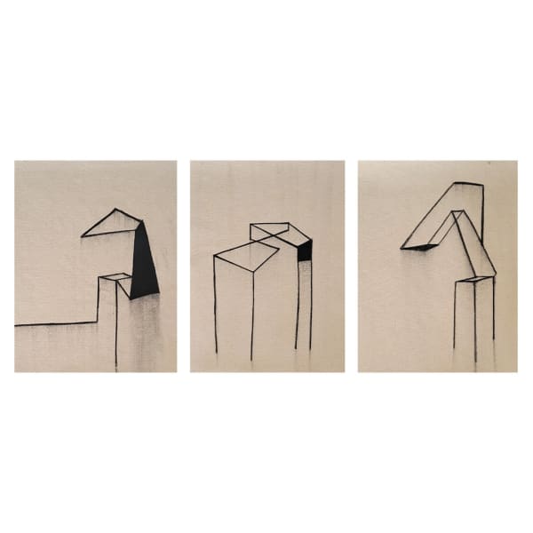 Consuelo Veszaro Deslocamentos, 2022 acrílica sobre tela 54 x 45 (cada)