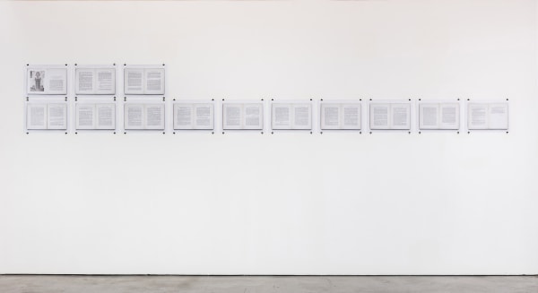 André Penteado Tradução de carta de Lebreton ao Conde da Barca, 2017 Pigmento mineral sobre papel de algodão 44 x 31,3 cm (cada) edição: 5 Série: Missão Francesa