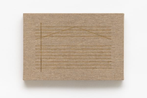 Ivan Grilo, Texto, tecido, linha, linho #22 Telhado, 2025