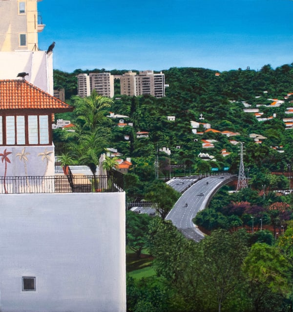 Francisco Maranhão Janela de Quarentena, 2020 óleo MDF preparado com gesso acrílico 43 x 40 x 1,5 cm