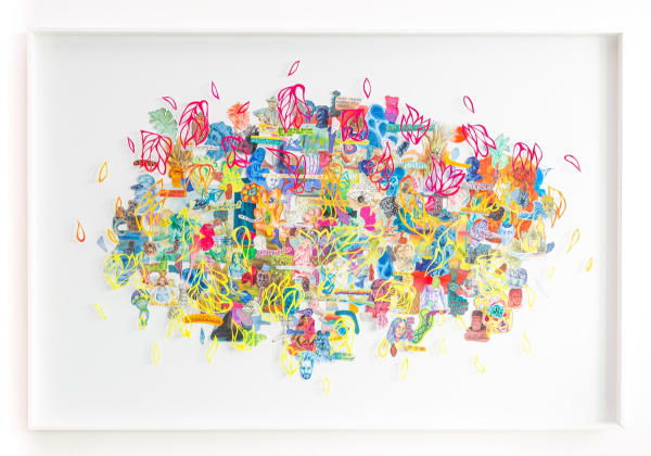 Pedro Varela Sem título, 2021 acríllica sobre papel recortado 120 x 180 cm