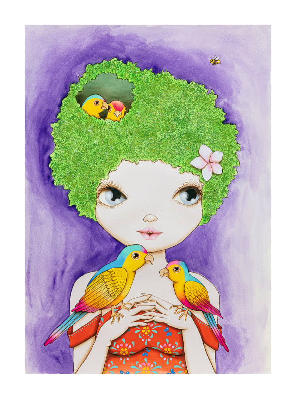 Nina Pandolfo Envolta no amor, 2025 Fine art com tinta a base de pigmento mineral 71 x 52 cm