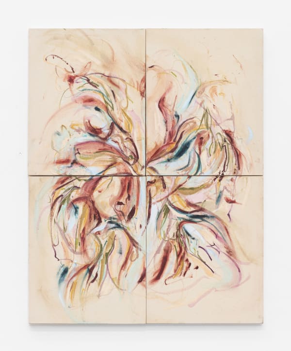 Julia Pereira Aparições, 2025 Óleo, pastel oleoso e bastão oleoso sobre algodão 100 X 80 cm (50 X 40 cada)