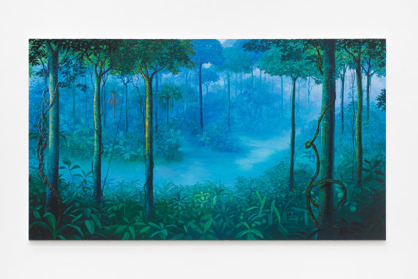Miguel Penha Chiquitano Igarapé Azul, 2024 Óleo sobre tela 135 x 240 cm