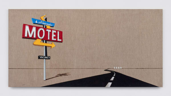 Evandro Prado Motel, 2024 Óleo sobre linho 70 x 140 cm