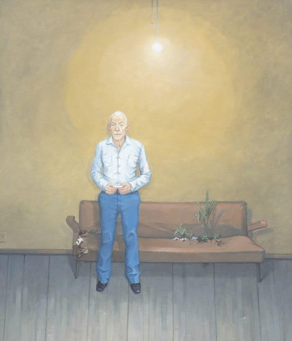 Rodrigo Cunha Interior com plantas brotando, 2017 óleo sobre tela 70 x 60 cm