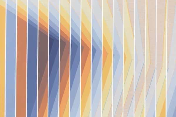 Daniel Mullen, Proximity XII: Warm–Cool Interval Across Yellow–Phthalo Scaffold, 2025