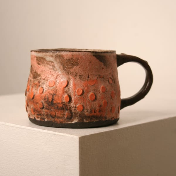 Elly Wall stoneware ceramic mug with raised bumped texture and