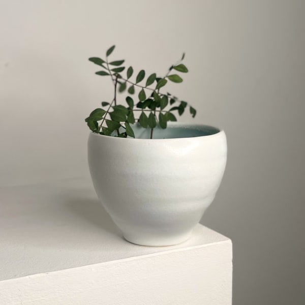Linda Bloomfield, Pearl White & Duck Egg Blue Tea Bowl, 2025