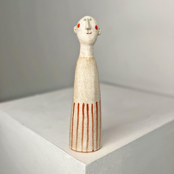 Jane Muir ceramic little man with red stripes