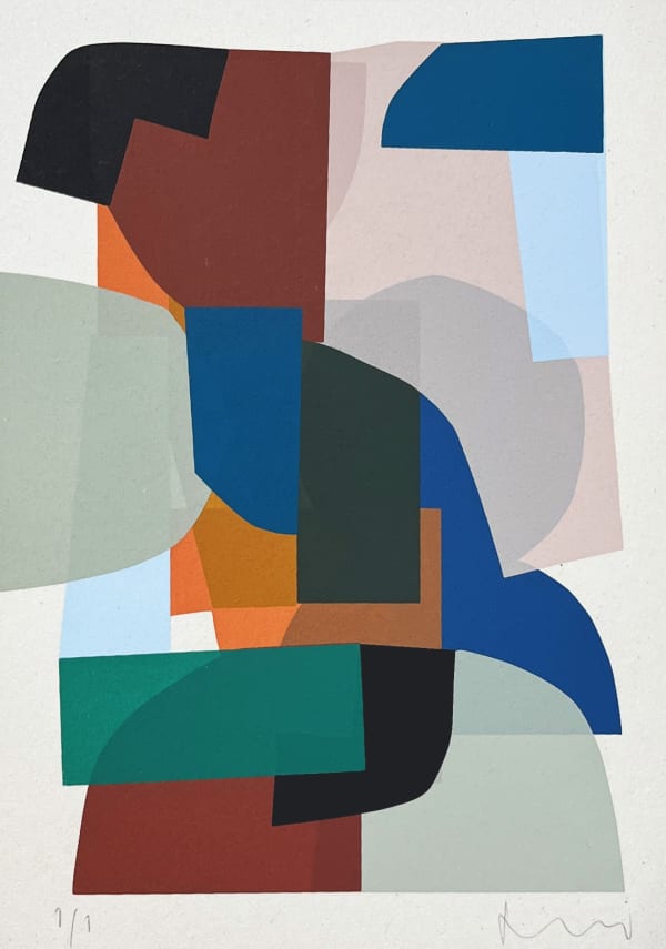 Jonathan Lawes abstract silkscreen print on finnboard