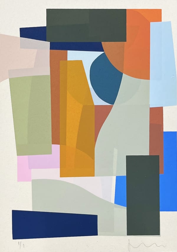 Jonathan Lawes abstract silkscreen print on finnboard