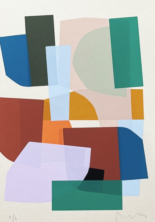 Jonathan Lawes abstract silkscreen print on finnboard