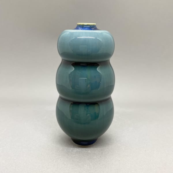 Yuta Segawa miniature 3-tiered rounded pot in dusk blue