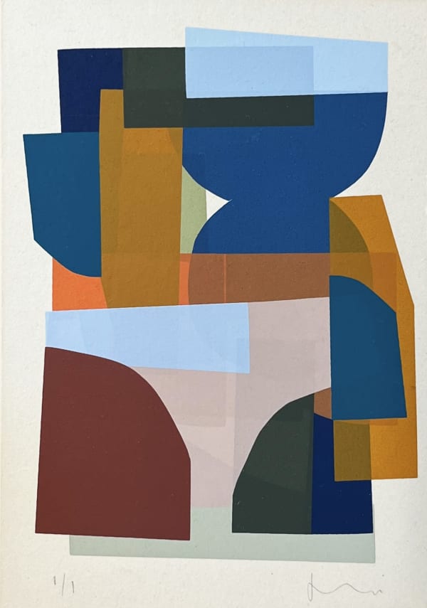 Jonathan Lawes abstract silkscreen print on finnboard