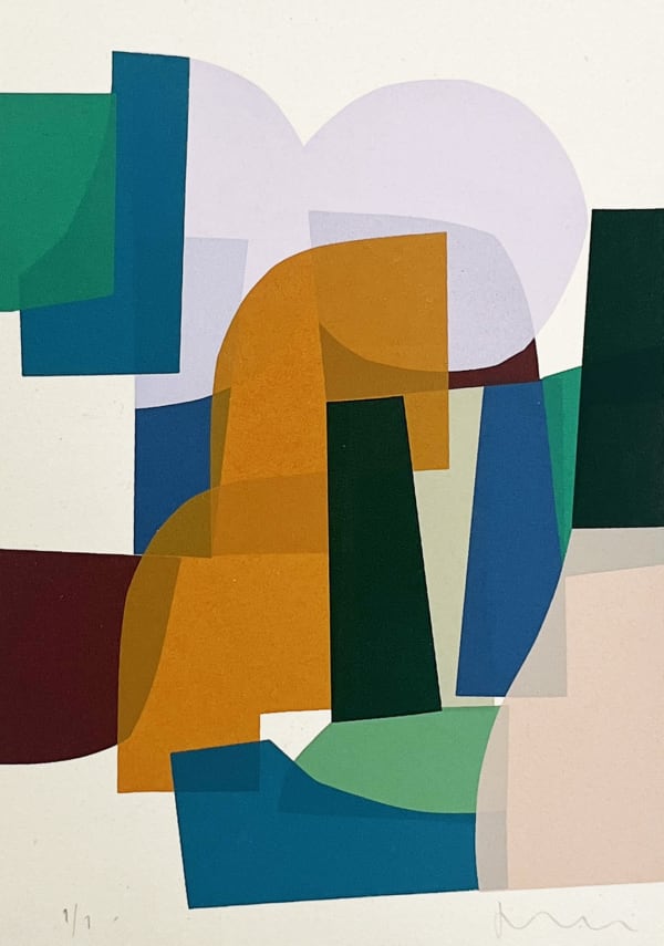 Jonathan Lawes abstract silkscreen print on finnboard