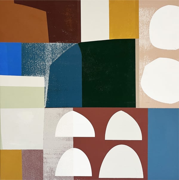 Jonathan Lawes silkscreen on canvas abstract