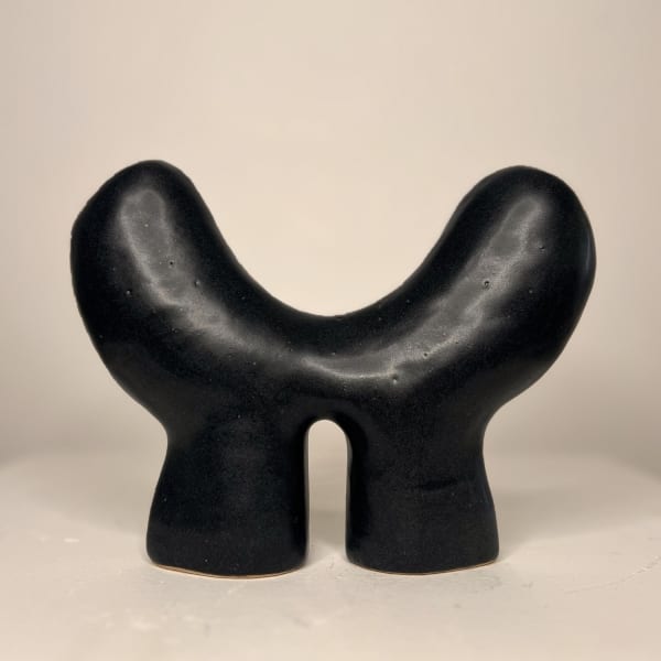 Jode Pankhurst black ceramic wingnut sculpture