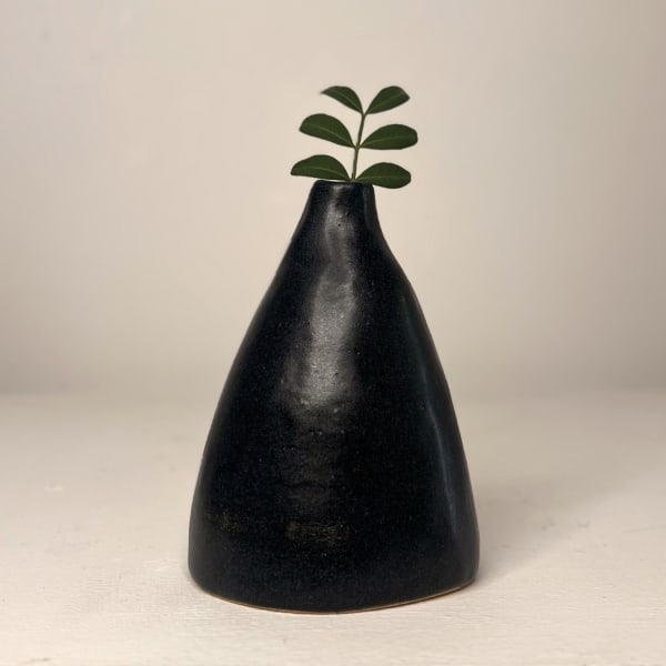 Jode Pankhurst ceramic black bottle vase