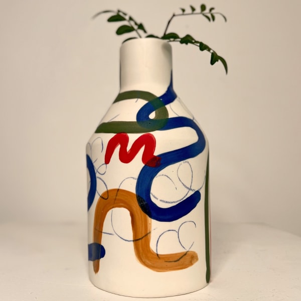 Sophie Alda, Tall Bottle - Porcelain Brushstroke