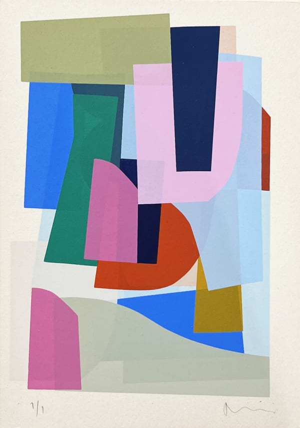 Jonathan Lawes abstract silkscreen print on finnboard