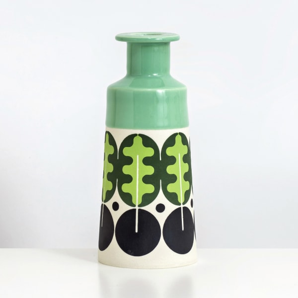 MapMap ceramic cone bottle vase in colours mint and black