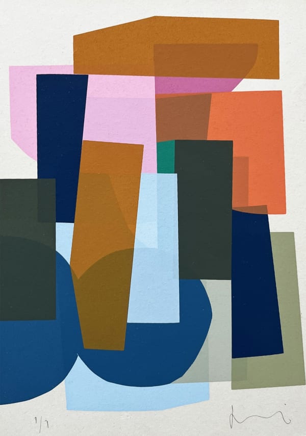 Jonathan Lawes abstract silkscreen print on finnboard