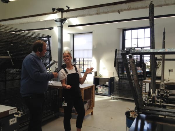 Dave Howard (Bespoken Media) and Catherine Rayner at Edinburgh Printmakers