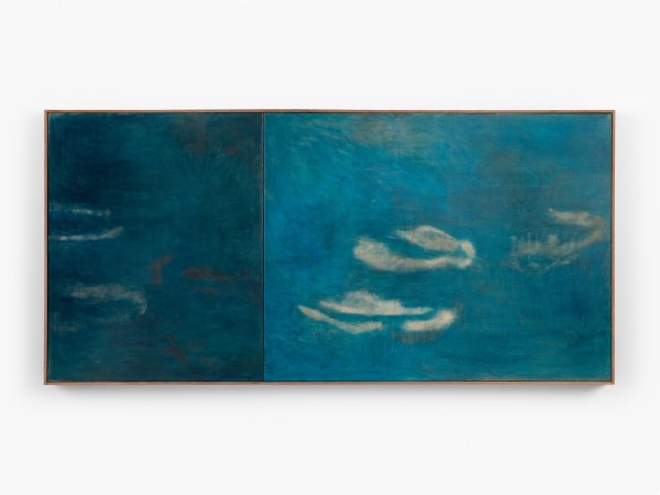 Blue Still (Diptych), 2025 acrylic on linen 103cm x 214cm (40" x 84")