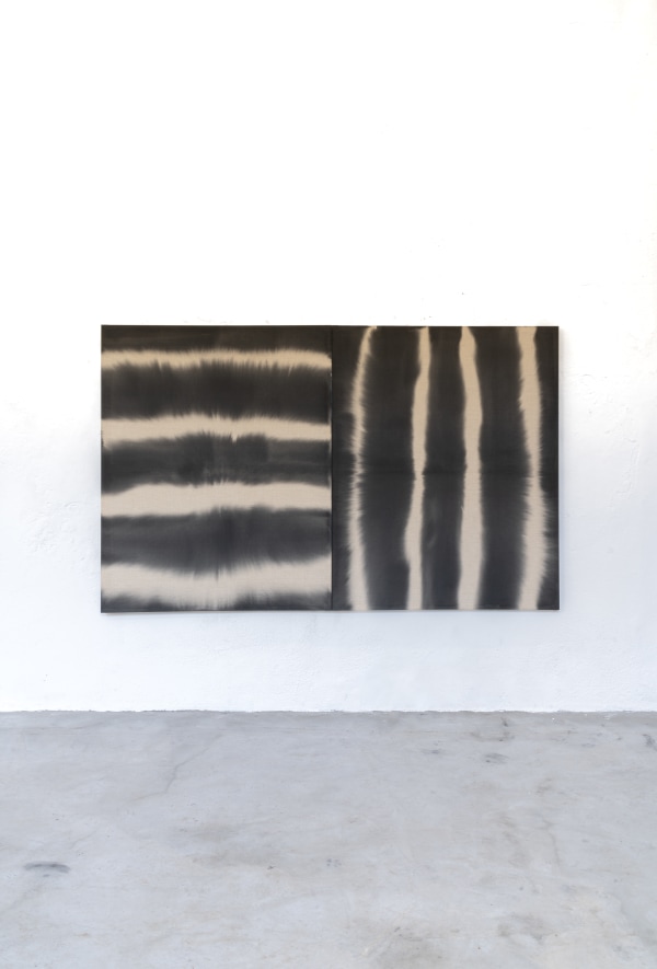 The Shyness of the Peaks, Diptyque, Black Forest , 2024 ink on Belgian linen canvas 150cm x 240cm (47" x 118")