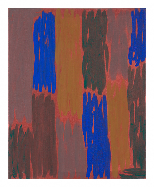 Untitled 33, 2023 Acrylic, Iriodin 504 Rot and pigment on canvas 100cm x 80cm (39" x 31")