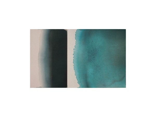 We spoke little, 2025 Mixed media on canvas 40cm x 65cm (16" x 26")