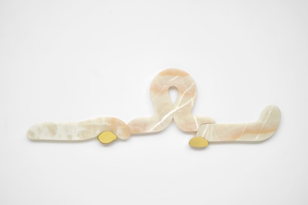 Triptych II, 2025 Onyx and Polished Bronze 44cm x 140cm x 3cm (16" x 55" x 1")