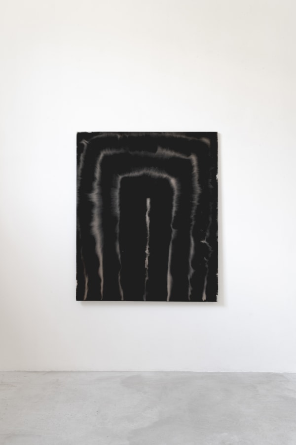 The Shyness of the Peaks, Tunnel, 2024 ink on Belgium linen canvas 155cm x 130cm (61" x 51")