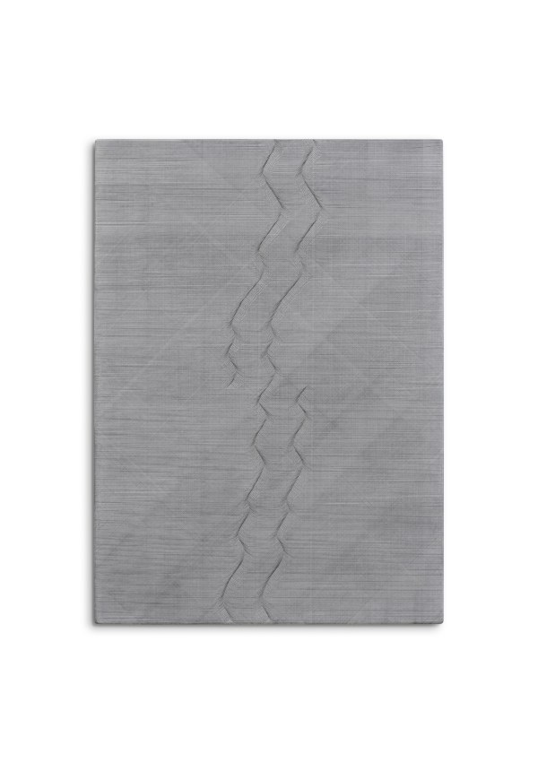 Long Ending (White), 2017 casein paint and scratches on gesso panel 69cm x 50cm (27" x 20")