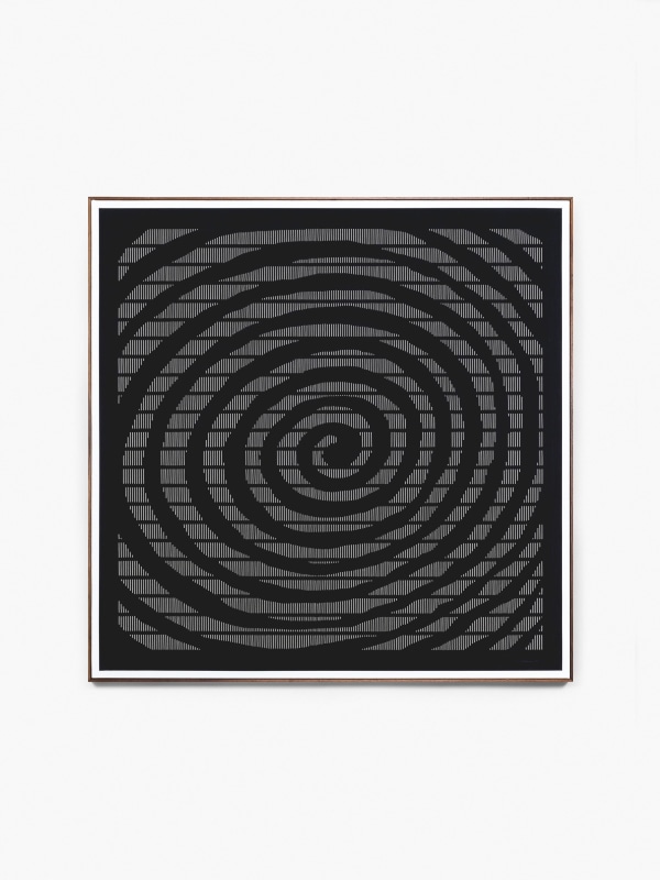Black Spiral, 2025 cotton thread and acrylic on canvas 160cm x 160cm (63" x 63")