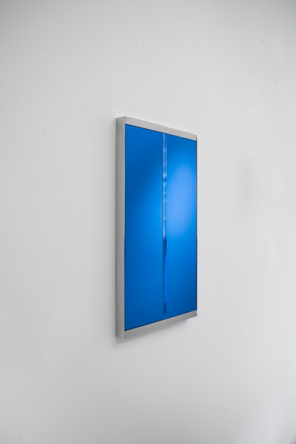 Portal I, 2023 Metal, oxidised grooved glass 70.5 x 40.5 x 4 cm (28" x 16" x 1.5")
