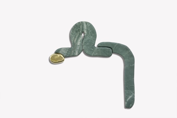 Little Climbers IV, 2025 green quartzite and polished bronze 92cm x 87cm x 3.5 cm (36" x 34" x 1")