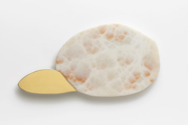 Le Curieux II, 2025 Onyx and Polished Bronze 25cm x 50cm x 3cm (10" x 19" x 1")