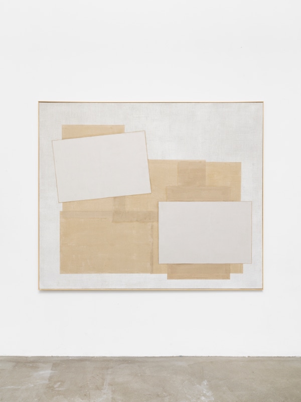 Packing Paper Houses III, packing paper on linen 150cm x 180cm (59" x 71")