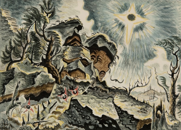 Charles Burchfield, Sun and Rocks, 1950-53