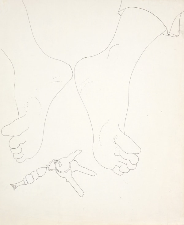 Andy Warhol, Feet With Keys, ca. 1960