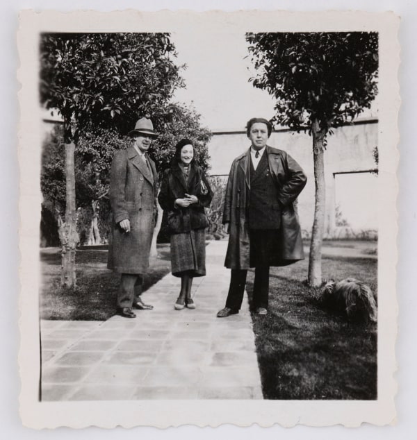 Charles de Noailles, Paul Éluard, Nusch Éluard, André Breton, in the garden of de Noailles, Hyères, c. 1932